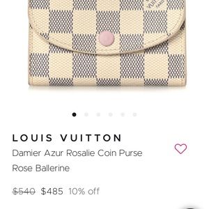 Damier Azur Rosalie Coin Purse Rose Ballerine Louis Vuitton coin purse